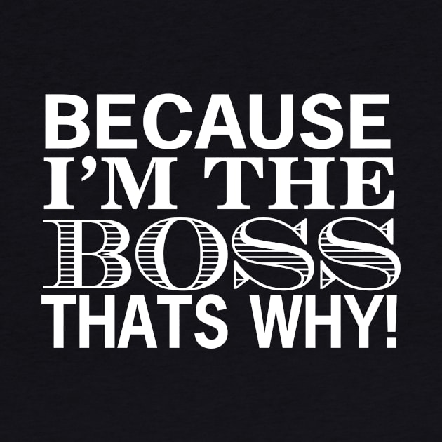 Because I'm The Boss That's Why! by shotspace